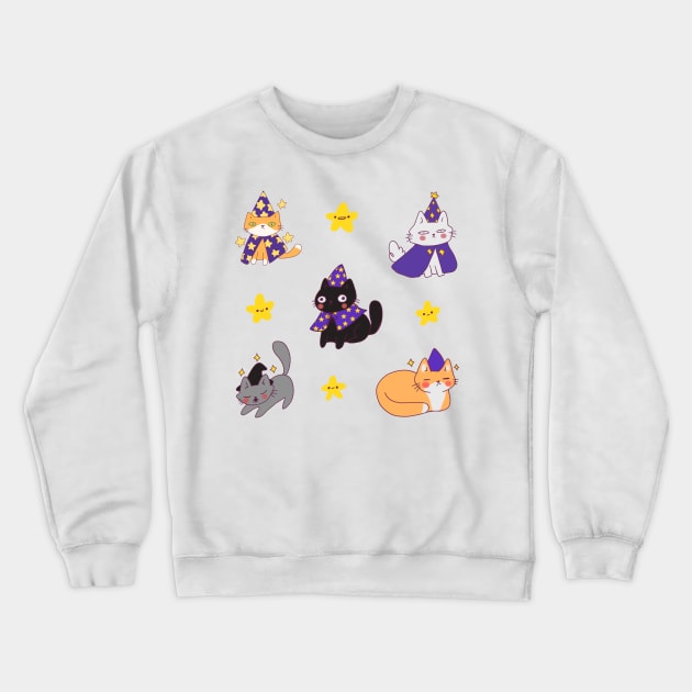 Cute Cat wizards pack Crewneck Sweatshirt by Mayarart